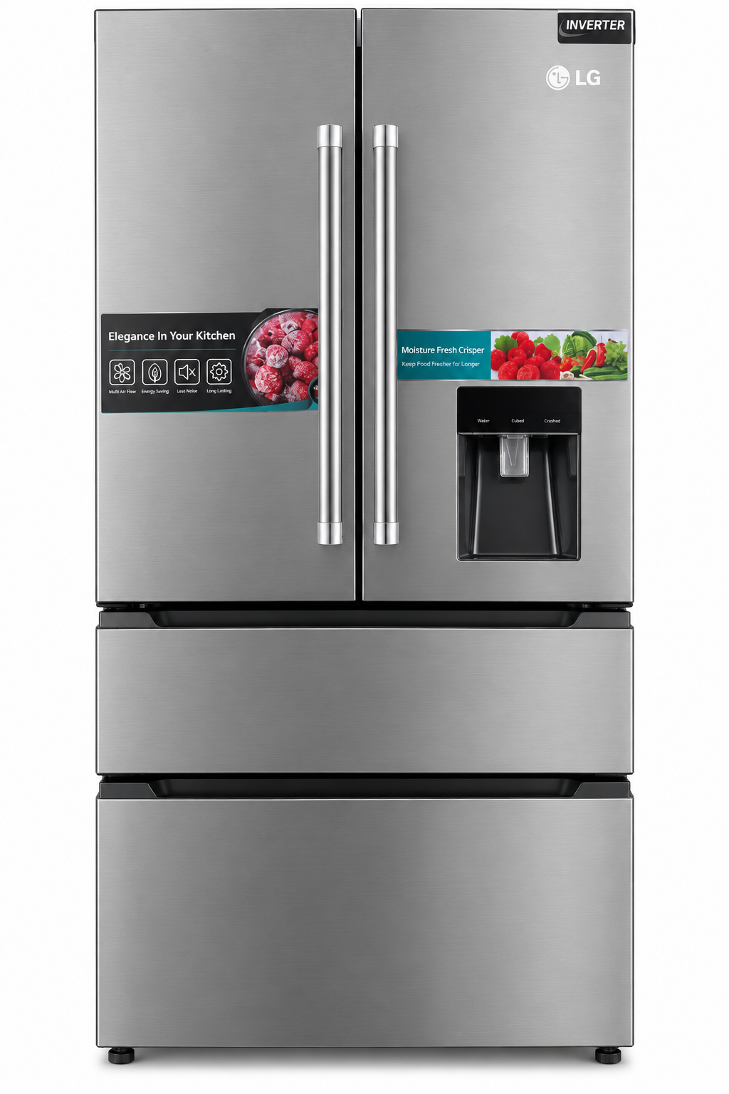 LG 3-Door Refrigerator with Dispenser & Inverter